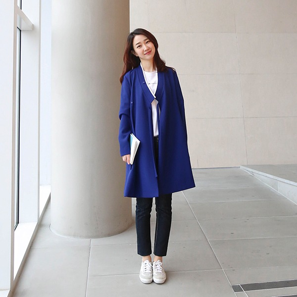 여성 두루마기 재킷 [블루] 한복로브 한복코트 한복두루마기