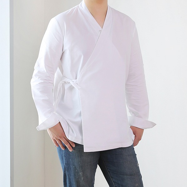 남성 옥스포드 셔츠저고리 [화이트]임요환 착용한복셔츠 한복저고리 한복상의